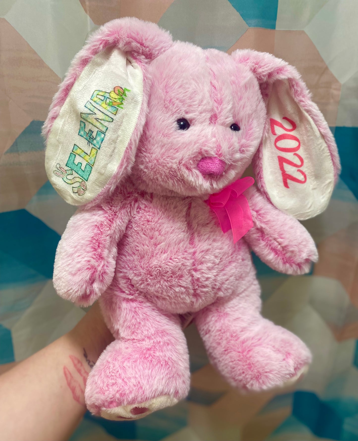 Personalized Easter Bunny, Personalized Stuffed Animal, Embroidered Easter Bunny, Easter Basket Bunny Gift, Little Kids Easter Plush