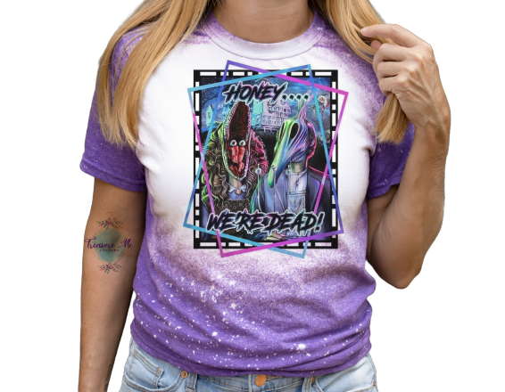 BeetleJuice Honey We’re Dead Halloween Cult Movie Funny Bleached Distressed Shirt