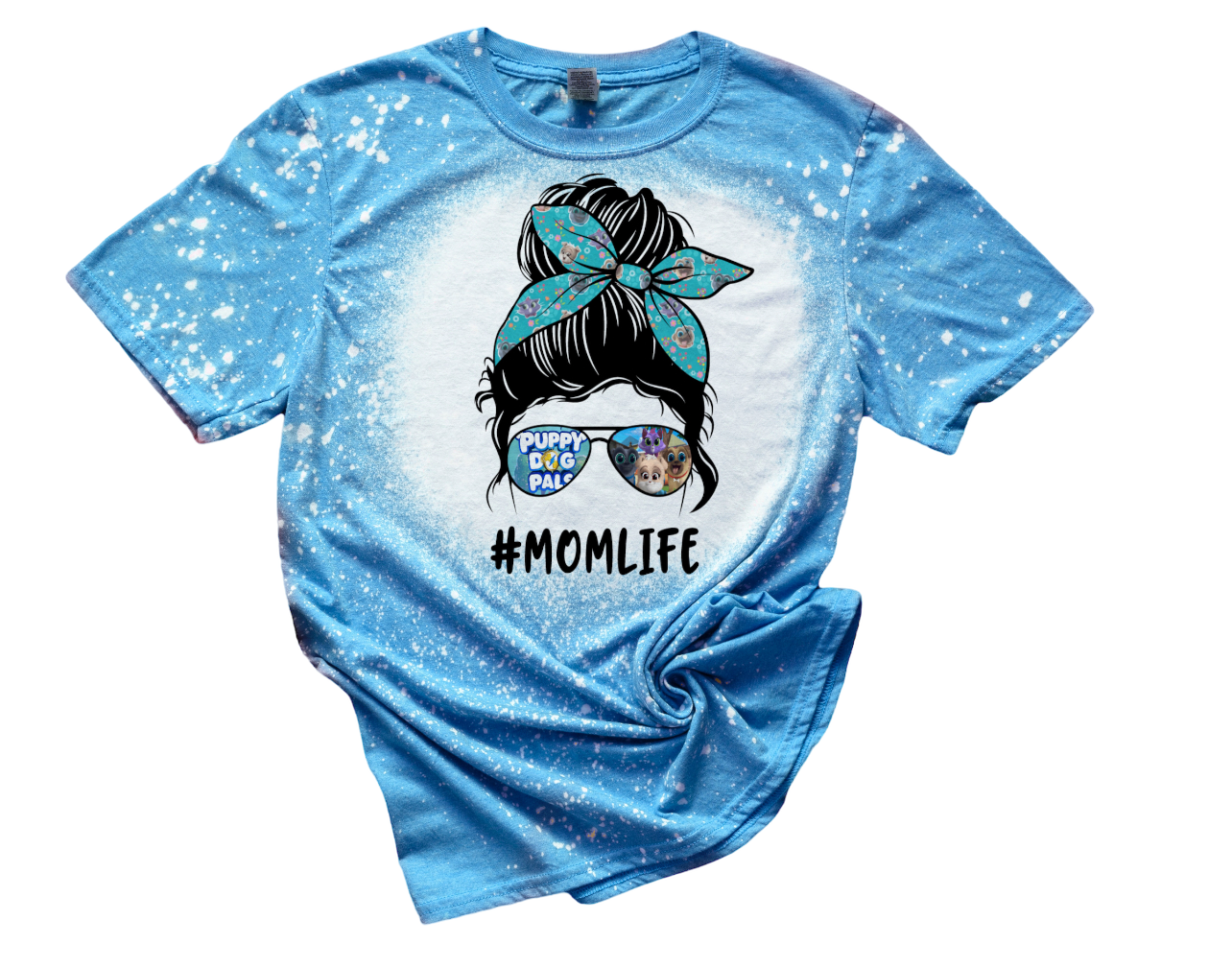 Puppy Dog Pals Bingo Rolly Disney Plus Hissy Pups Bleached Tee Toddler Mom Bun Distressed Shirt