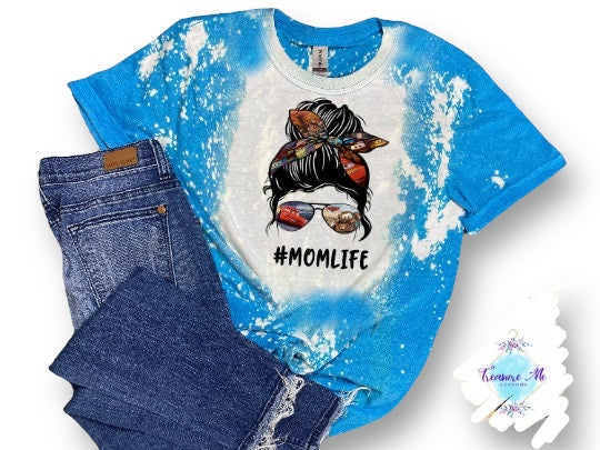 Cars Lighting Mcqueen #MomLife Mom Shirt Disney Cars Mater Bleached Tee Toddler Mom Bun Distressed Shirt