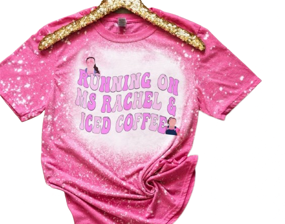 Running On Ms Rachel and Iced Coffee Mom Shirt Songs For Littles Bleached Tee Toddler Mom Bun Distressed Shirt