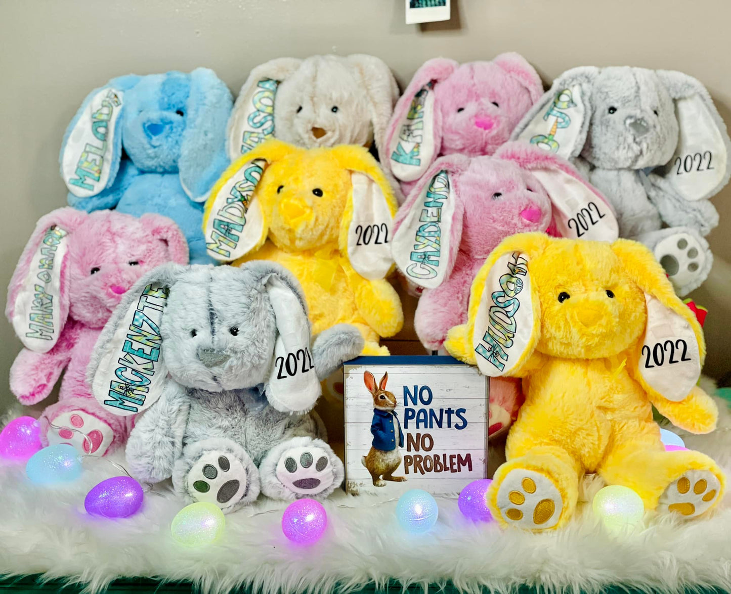 Personalized Easter Bunny, Personalized Stuffed Animal, Embroidered Easter Bunny, Easter Basket Bunny Gift, Little Kids Easter Plush
